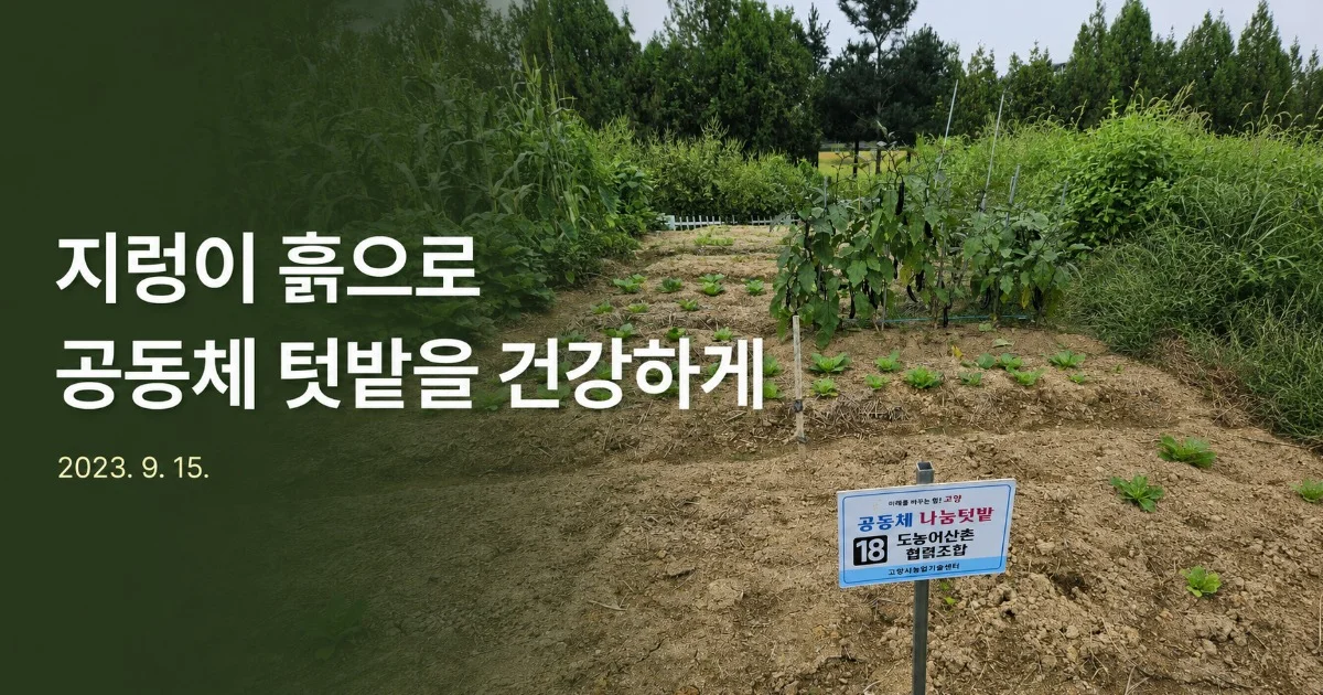 지렁이 흙으로 공동체 텃밭을 건강하게 (2023. 09.15)